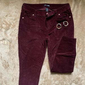 Velour skinny leg pant